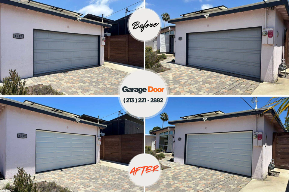Before and after: garage door repair Lamont, MI